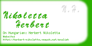 nikoletta herbert business card